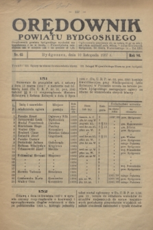 Orędownik Powiatu Bydgoskiego : wychodzi raz tygodniowo i to w środę. R.86, nr 45 (10 listopada 1937)