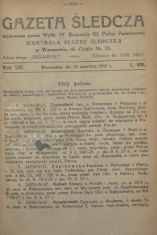 Gazeta Śledcza. R.8, L. 978 (24 czerwca 1927)