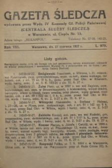 Gazeta Śledcza. R.8, L. 979 (27 czerwca 1927)