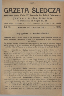 Gazeta Śledcza. R.11, L. 1299 (15 stycznia 1930) + dod.