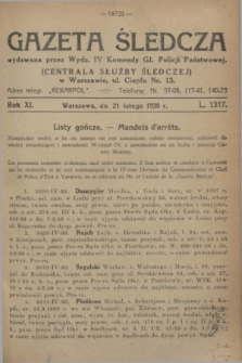 Gazeta Śledcza. R.11, L. 1317 (21 lutego 1930)