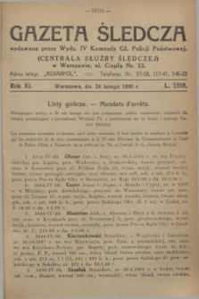 Gazeta Śledcza. R.11, L. 1318 (24 lutego 1930) + dod.