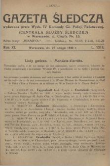 Gazeta Śledcza. R.11, L. 1319 (27 lutego 1930)