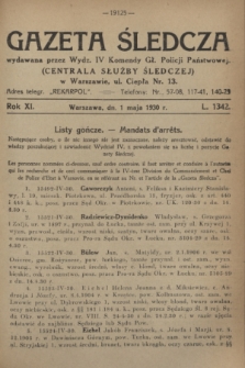 Gazeta Śledcza. R.11, L. 1342 (1 maja 1930)