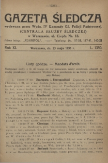 Gazeta Śledcza. R.11, L. 1350 (23 maja 1930) + dod.