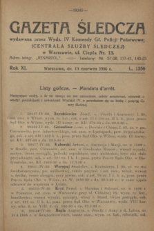Gazeta Śledcza. R.11, L. 1356 (13 czerwca 1930)