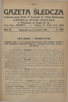 Gazeta Śledcza. R.11, L. 1359 (23 czerwca 1930)