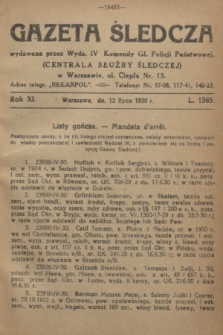 Gazeta Śledcza. R.11, L. 1365 (12 lipca 1930)