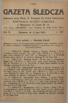 Gazeta Śledcza. R.11, L. 1367 (16 lipca 1930) + dod.