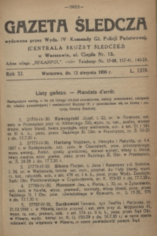 Gazeta Śledcza. R.11, L. 1375 (12 sierpnia 1930)