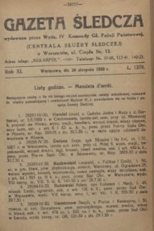 Gazeta Śledcza. R.11, L. 1379 (28 sierpnia 1930)