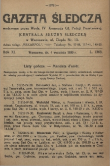 Gazeta Śledcza. R.11, L. 1383 (4 września 1930)