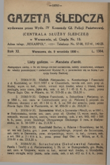 Gazeta Śledcza. R.11, L. 1384 (9 września 1930)