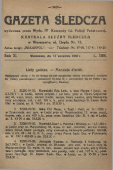 Gazeta Śledcza. R.11, L. 1386 (12 września 1930)