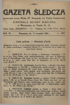 Gazeta Śledcza. R.11, L. 1387 (16 września 1930)