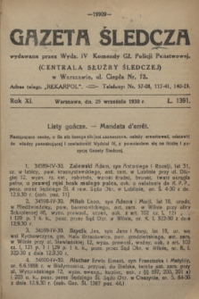 Gazeta Śledcza. R.11, L. 1391 (25 września 1930) + dod.