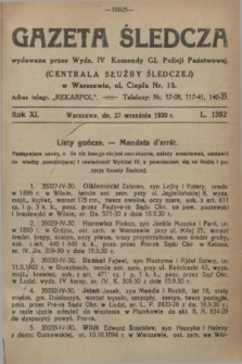 Gazeta Śledcza. R.11, L. 1392 (27 września 1930) + dod.
