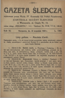 Gazeta Śledcza. R.11, L. 1393 (30 września 1930)