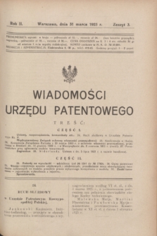 Wiadomości Urzędu Patentowego. R.2, z. 3 (31 marca 1925)