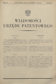 Wiadomości Urzędu Patentowego. R.11, z. 6 (30 czerwca 1934)