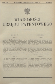 Wiadomości Urzędu Patentowego. R.13, z. 3 (31 marca 1936)