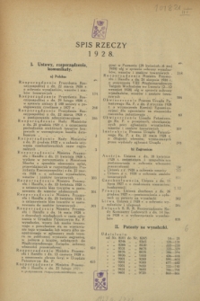 Wiadomości Urzędu Patentowego. R.5, Spis rzeczy (1928)