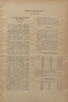 Wiadomości Urzędu Patentowego. [R.6], Spis rzeczy (1929)