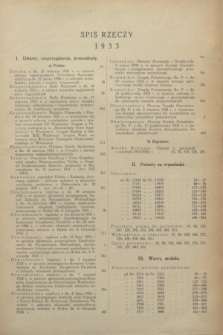 Wiadomości Urzędu Patentowego. R.10, Spis rzeczy (1933)