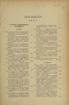Wiadomości Urzędu Patentowego. R.4, Spis rzeczy (1927)