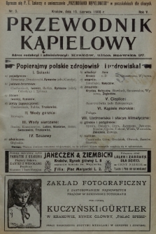 Przewodnik Kąpielowy : organ polskiego Towarzystwa balneologicznego. 1908, nr 5