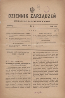 Dziennik Zarządzeń Dyrekcji Kolei Państwowych w Wilnie. 1928, nr 1 (25 lutego)