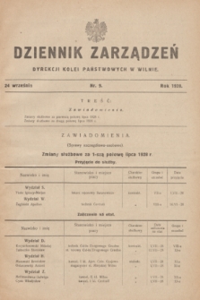 Dziennik Zarządzeń Dyrekcji Kolei Państwowych w Wilnie. 1928, nr 9 (24 września)