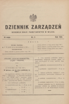 Dziennik Zarządzeń Dyrekcji Kolei Państwowych w Wilnie. 1929, nr 2 (28 maja)