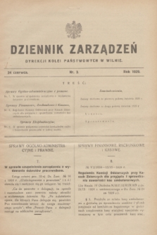 Dziennik Zarządzeń Dyrekcji Kolei Państwowych w Wilnie. 1929, nr 3 (24 czerwca)