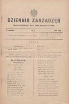 Dziennik Zarządzeń Dyrekcji Okręgowej Kolei Państwowych w Wilnie. 1930, nr 3 (5 kwietnia)