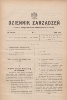 Dziennik Zarządzeń Dyrekcji Okręgowej Kolei Państwowych w Wilnie. 1930, nr 5 (15 czerwca)