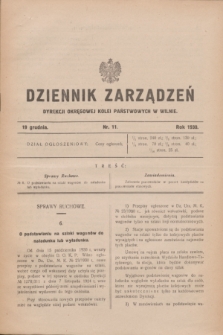Dziennik Zarządzeń Dyrekcji Okręgowej Kolei Państwowych w Wilnie. 1930, nr 11 (19 grudnia)