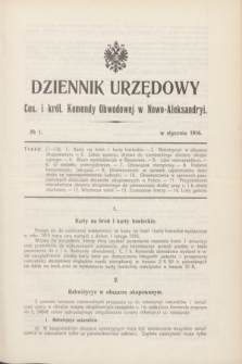 Dziennik Urzędowy Ces. i król. Komendy Obwodowej w Nowo-Aleksandryi. [R.2], nr 1 (styczeń 1916)