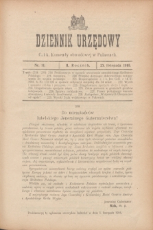 Dziennik Urzędowy C. i k. Komendy obwodowej w Puławach. R.2, nr 11 (25 listopada 1916)