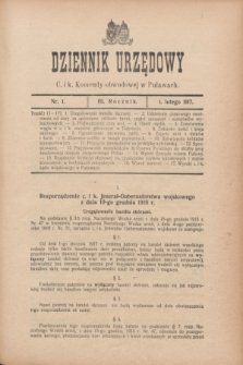 Dziennik Urzędowy C. i k. Komendy obwodowej w Puławach. R.3, nr 1 (1 lutego 1917)