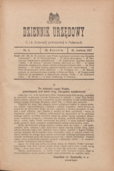 Dziennik Urzędowy C. i k. Komendy powiatowej w Puławach. R.3, nr 3 (25 czerwca 1917)