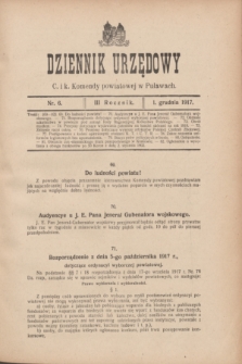 Dziennik Urzędowy C. i k. Komendy powiatowej w Puławach. R.3, nr 6 (1 grudnia 1917)