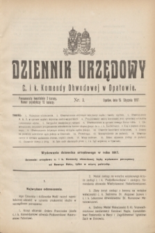 Dziennik Urzędowy C. i k. Komendy Obwodowej w Opatowie. 1917, nr 1 (15 stycznia)