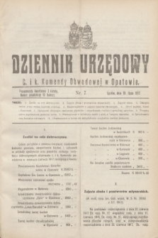 Dziennik Urzędowy C. i k. Komendy Obwodowej w Opatowie. 1917, nr 7 (10 lipca) + wkł.