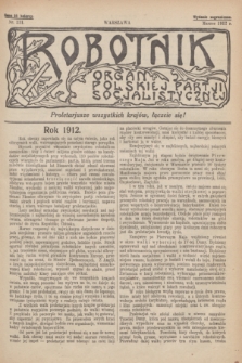 Robotnik : organ Polskiej Partji Socjalistycznej [Lewicy]. 1912, nr 231 (marzec) - wyd. zagraniczne