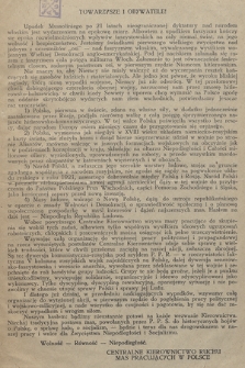 Towarzysze i Towarzyszki! Upadek Mussoliniego po 21 latach nieograniczonej dyktatury nad narodem włoskim jest wydarzeniem na epokową miarę