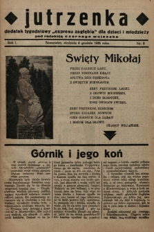 Jutrzenka : dodatek tygodniowy „Expresu Zagłębia” dla dzieci i młodzieży pod redakcją Czarnego Wujaszka. R. 1, 1936, nr 8