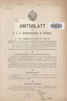 Amtsblatt des k. u. k. Kreiskommandos in Piotrków.1915, Stück 3 (14 Mai)