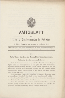 Amtsblatt des k. u. k. Kreiskommandos in Piotrków.1915, Stück 11 (13 Oktober)