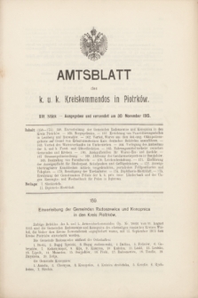 Amtsblatt des k. u. k. Kreiskommandos in Piotrków.1915, Stück 13 (30 November) + dod.